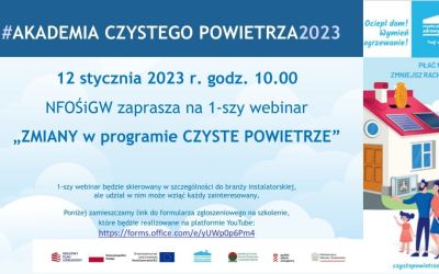 WEBINAR "ZMIANY W PROGRAMIE CZYSTE POWIETRZE"