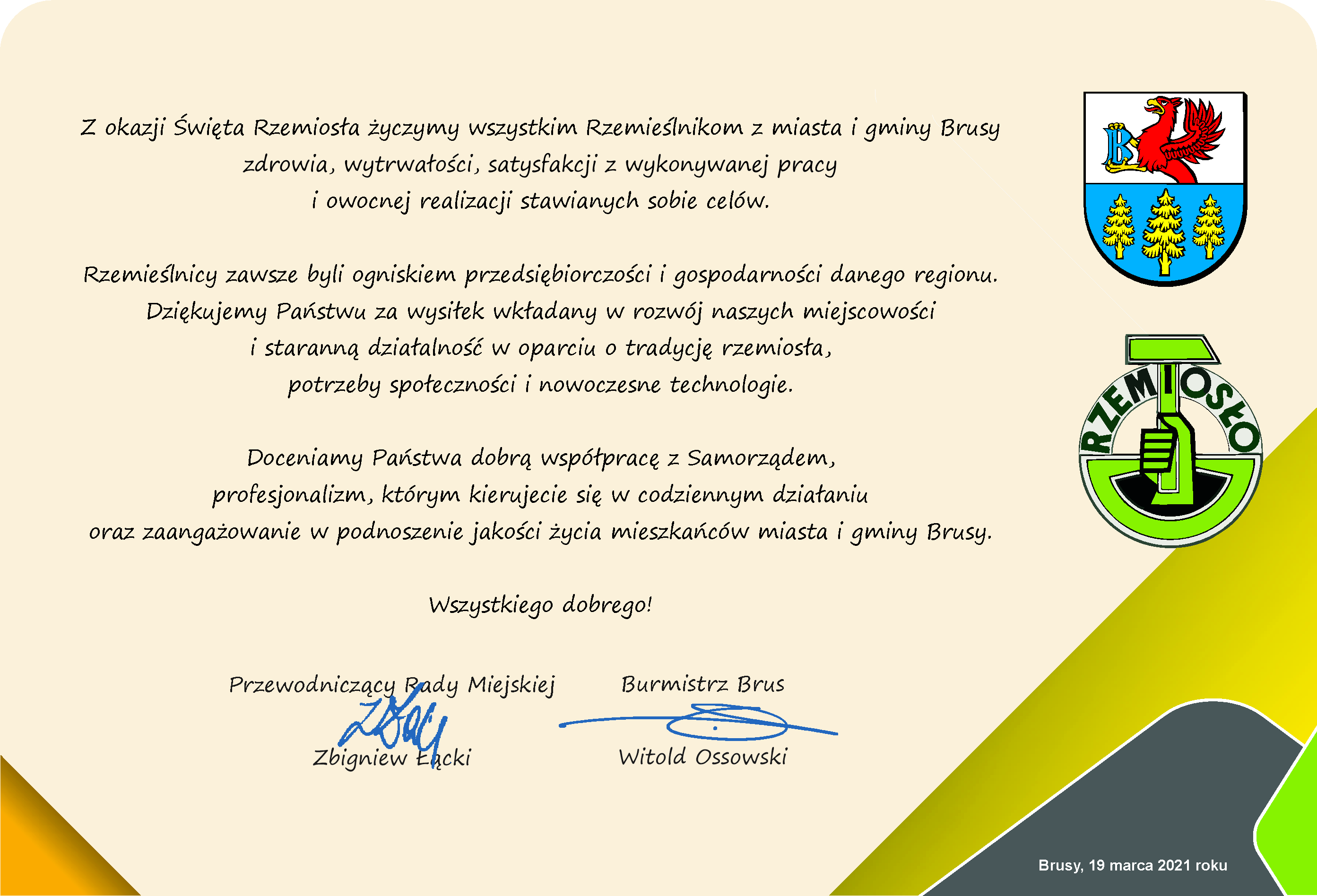 18 marca 2021 zyczenia ŚWIĘTO RZEMIOSŁA