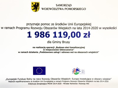 POZYSKANIE DOFINANSOWANIA NA BUDOWĘ SIECI KANALIZACYJNEJ W GŁÓWCZEWICACH