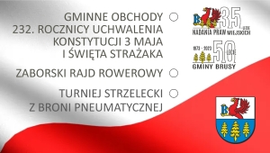 GMINNE OBCHODY MAJOWYCH ŚWIĄT. BURMISTRZ BRUS ZAPRASZA! 