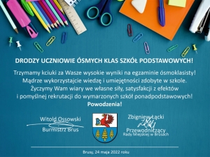 ÓSMOKLASIŚCI! POWODZENIA NA EGZAMINACH!