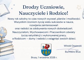 ROZPOCZĘCIE ROKU SZKOLNEGO 2026/2027 W GMINIE BRUSY