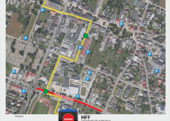 MUZYKOBRANIE, MIĘDZYNARODOWY FESTIWAL FOLKLORU - PARKINGI, TRASA FINAŁOWEGO PRZEMARSZU