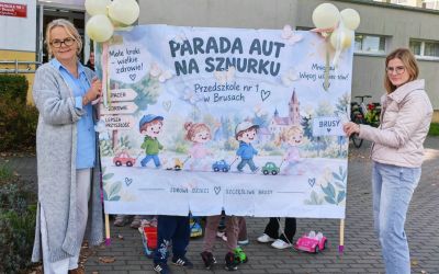 PRZEDSZKOLE NR 1 W BRUSACH: PARADA AUTEK NA SZNURKU
