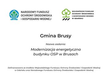MODERNIZACJA ENERGETYCZNA BUDYNKU OSP W BRUSACH