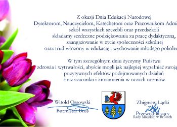 Życzenia z okazji Dnia Edukacji Narodowej