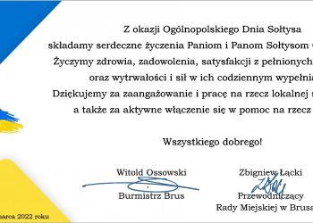 ŻYCZENIA Z OKAZJI OGÓLNOPOLSKIEGO DNIA SOŁTYSA