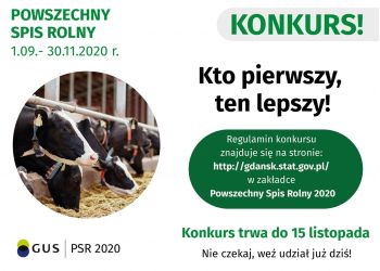 „Kto pierwszy, ten lepszy” – konkurs w ramach Powszechnego Spisu Rolnego