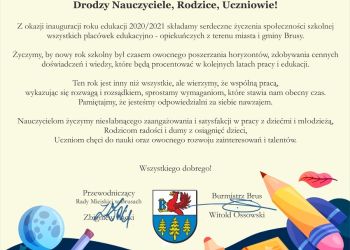 Życzenia z okazji rozpoczęcie roku szkolnego 2020/2021
